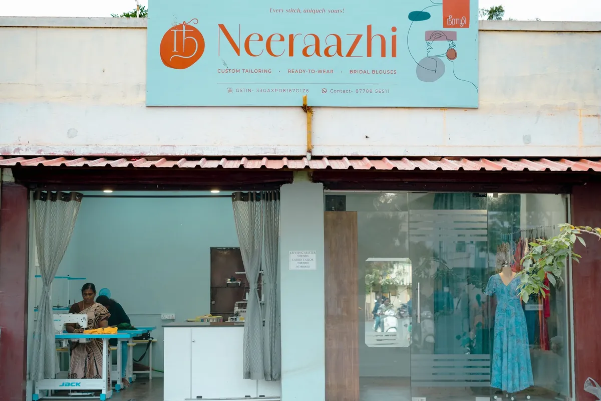 The Neeraazhi shop front with its signboard