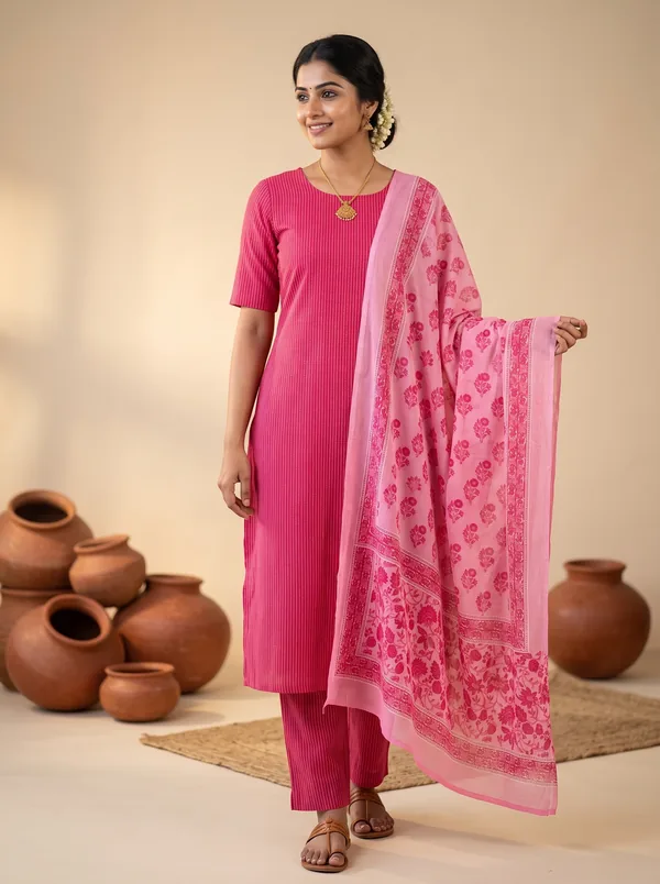 Pink Summer Cotton Kurti